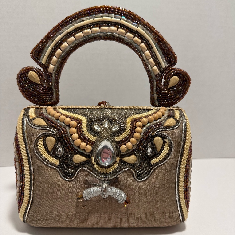 Mary Frances Pot of Gold Mini Bag with Ornate Design with Dust Bag